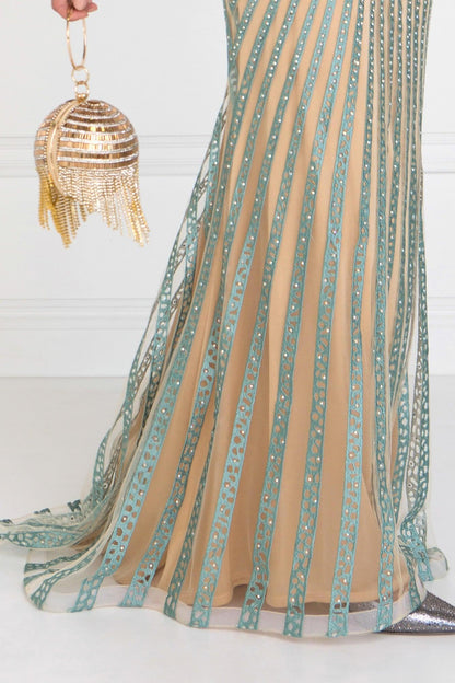 Prom Formal Beaded Dress Evening Gown