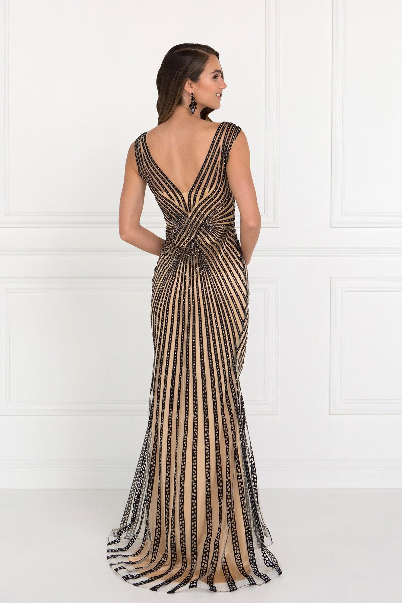 Prom Formal Beaded Dress Evening Gown
