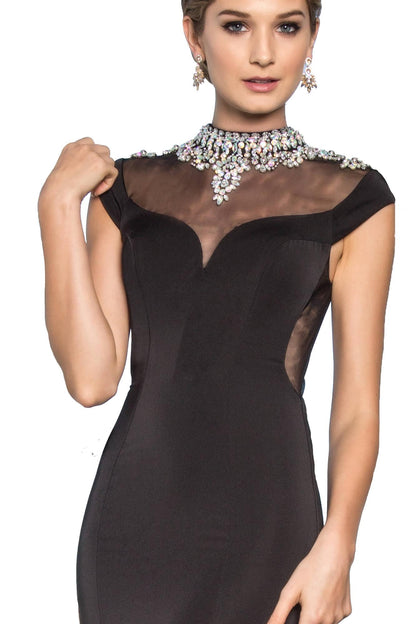 Prom Long Formal Dress Cap Sleeve Mermaid Gown