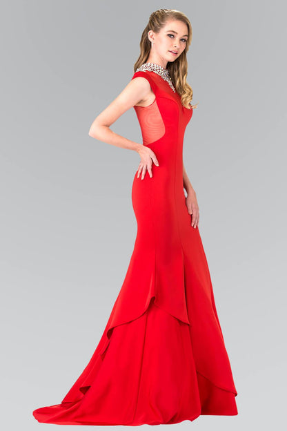 Prom Long Formal Dress Cap Sleeve Mermaid Gown