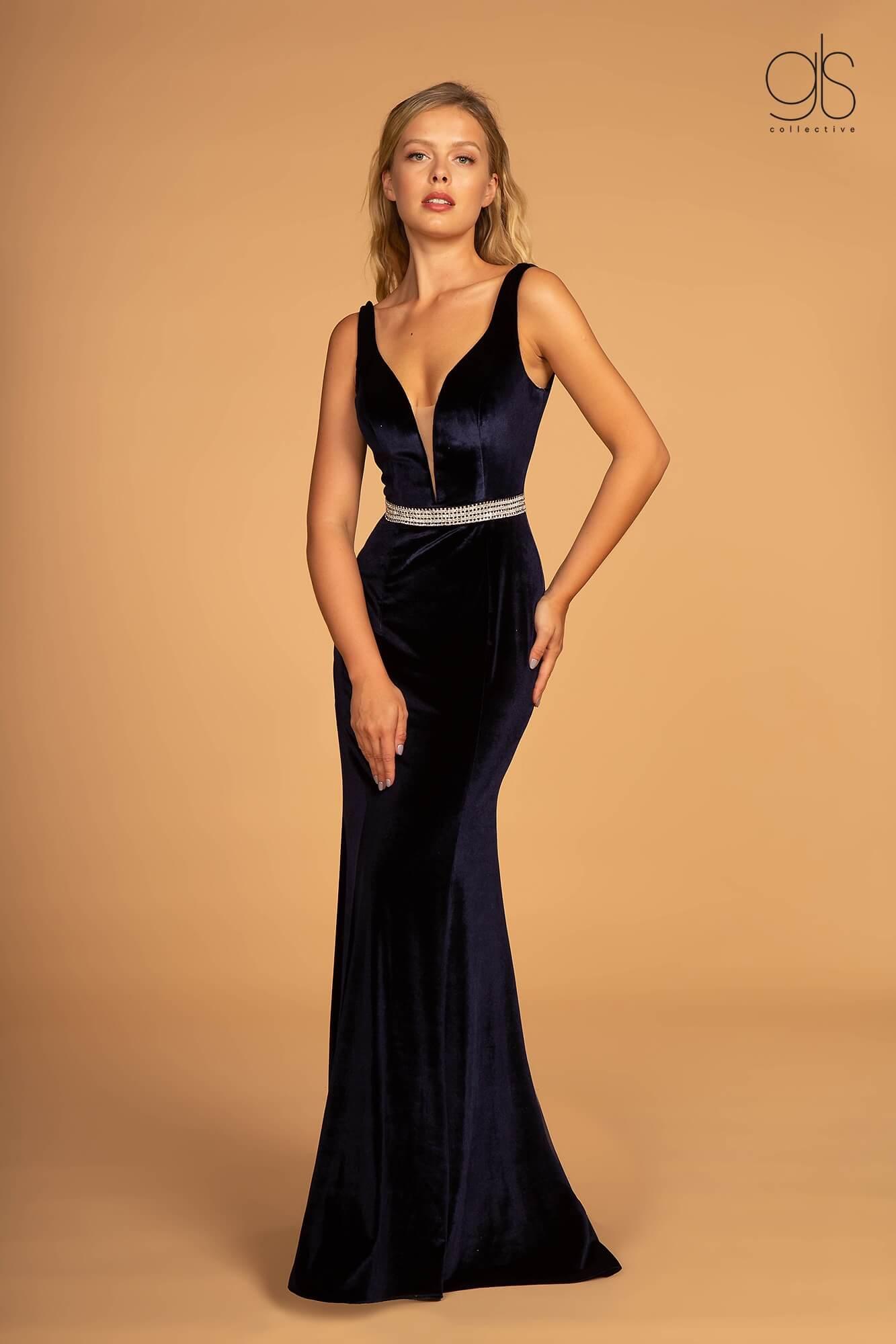 Prom Long Formal Velvet Evening Dress