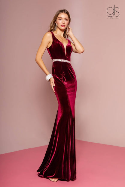 Prom Long Formal Velvet Evening Dress