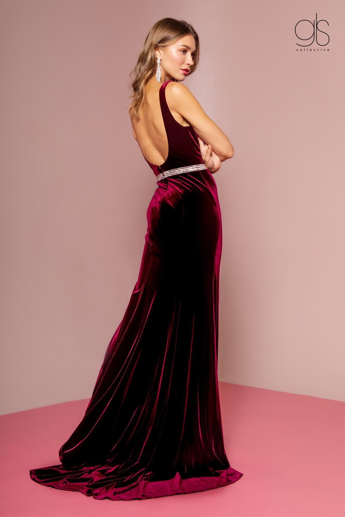 Prom Long Formal Velvet Evening Dress