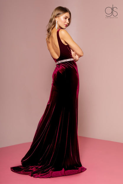 Prom Long Formal Velvet Evening Dress