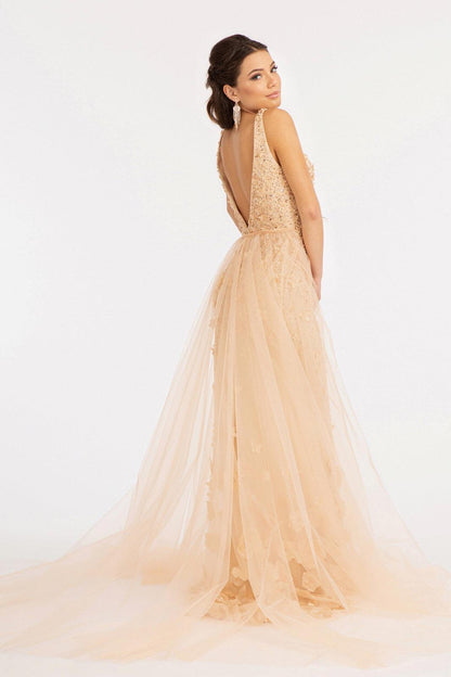 Prom Long Sleeveless Formal Mesh Mermaid Gown