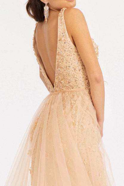 Prom Long Sleeveless Formal Mesh Mermaid Gown