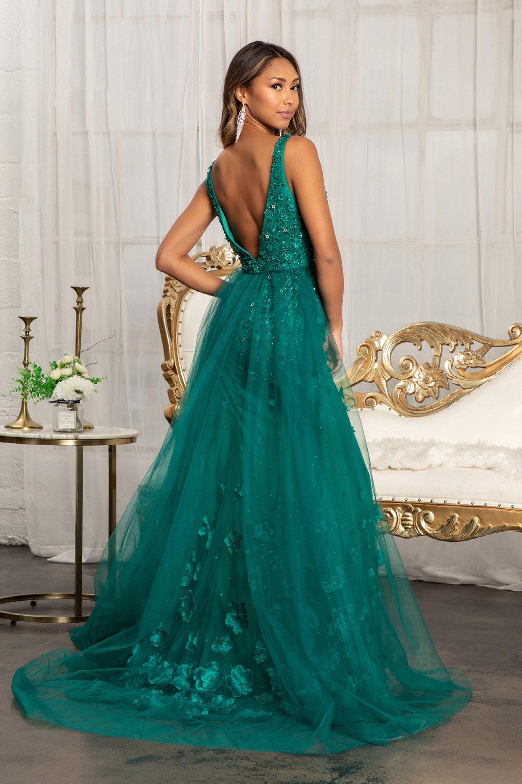 Prom Long Sleeveless Formal Mesh Mermaid Gown