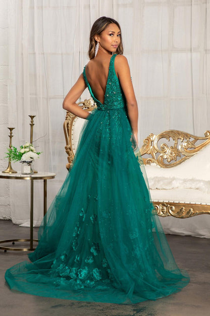 Prom Long Sleeveless Formal Mesh Mermaid Gown