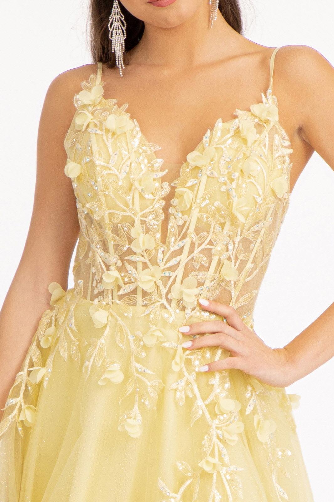 Prom Long Spaghetti Strap Mesh Formal Dress
