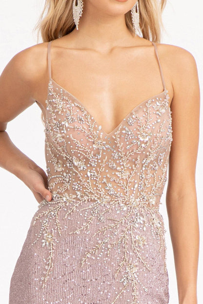 Prom Long Spaghetti Strap Sequins Formal Dress GLS GL3006