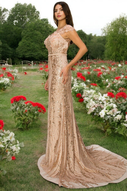Long Formal Glitter Applique Prom Dress by Cinderella Couture 8057J