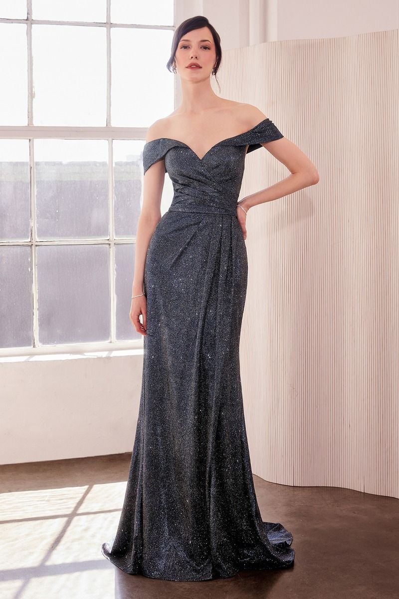 Amoris T605 Long Slit Formal Glitter Prom Dress