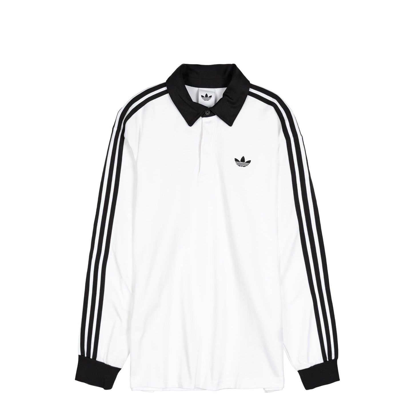 Three Stripes Rugby Long Sleeve Polo Shirt